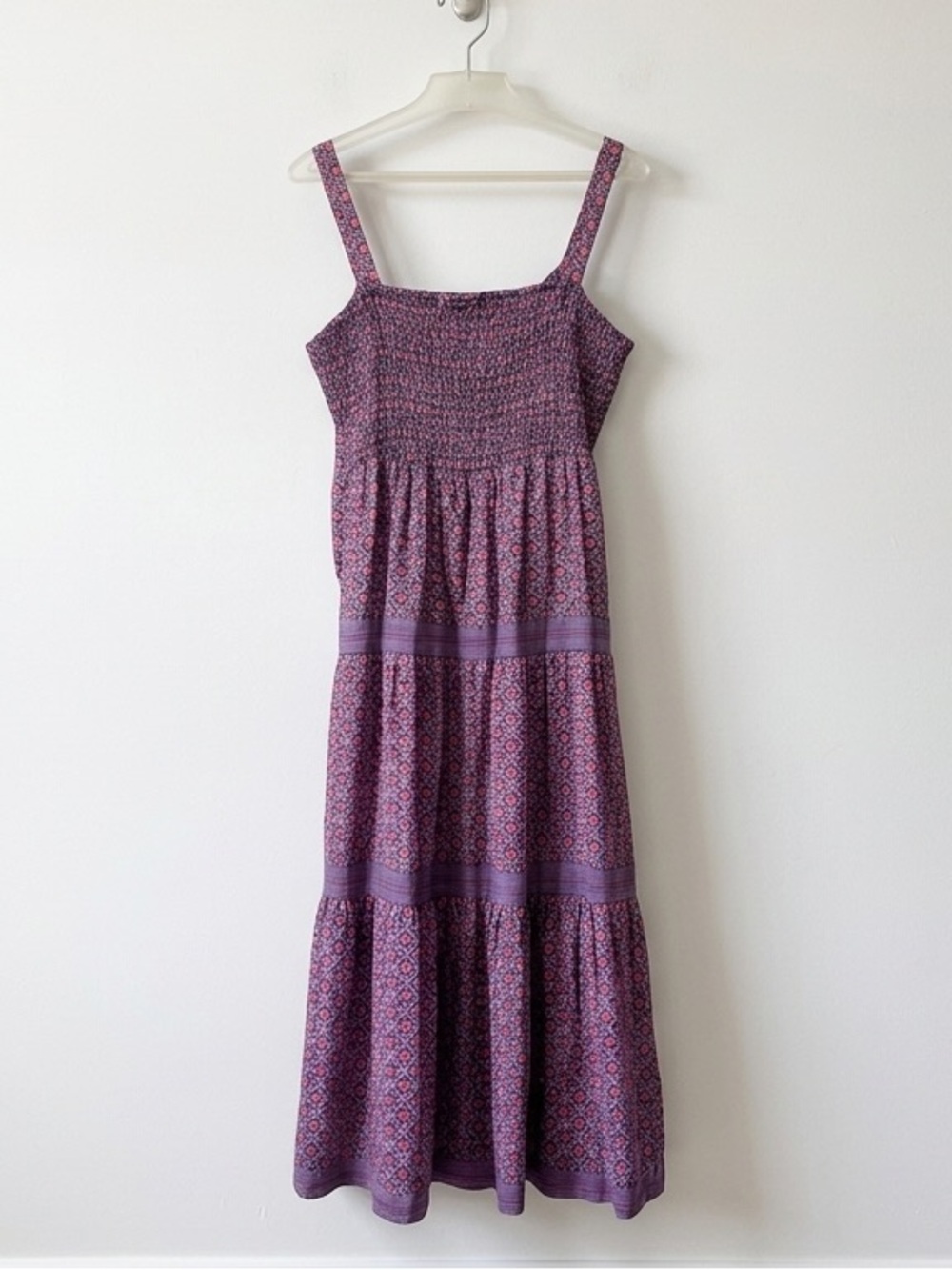 Marine Layer Purple Floral Selene Tiered Maxi Dress